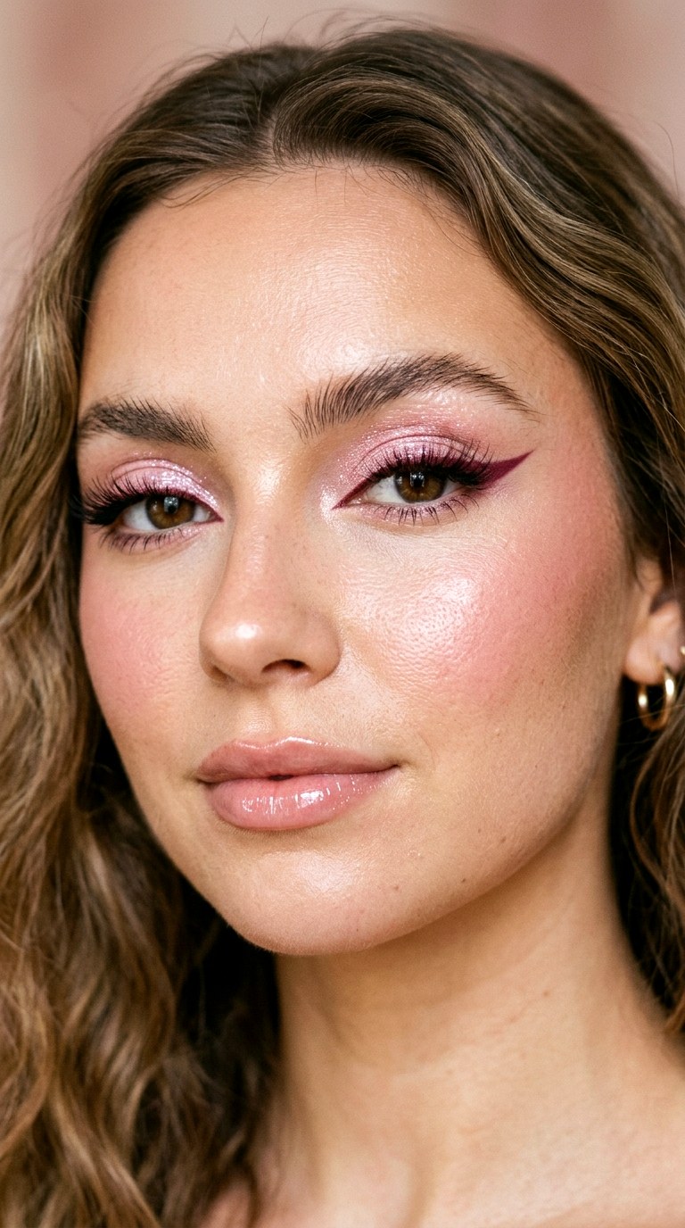 Soft Berry Winged Liner - 23 Strawberry Milk Pink Eye Makeup Trend Ideas for 2026