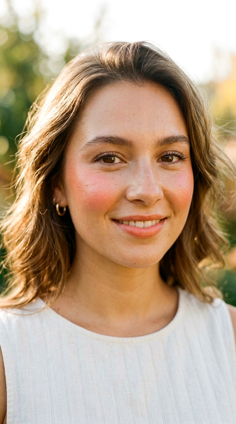 Soft Coral Radiance - 28 Airbrushed Blush Makeup Trend