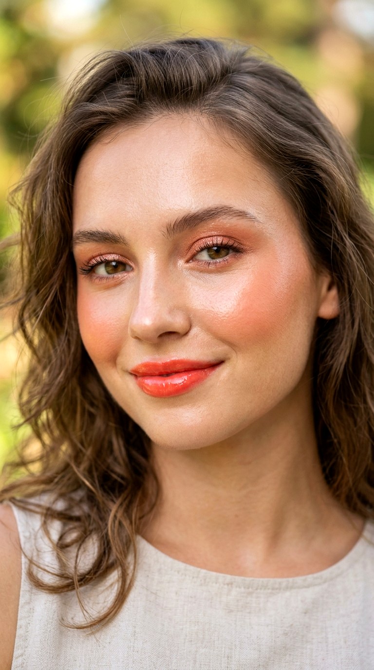 Soft Coral Radiant Makeup - 22 Clean Radiant Face Makeup Trend