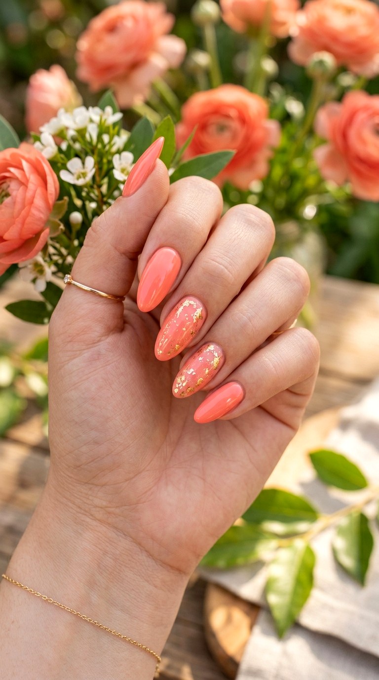 Soft Coral Spring Nails - 22 Cute Spring Nail Ideas for a Fresh Seasonal Manicure