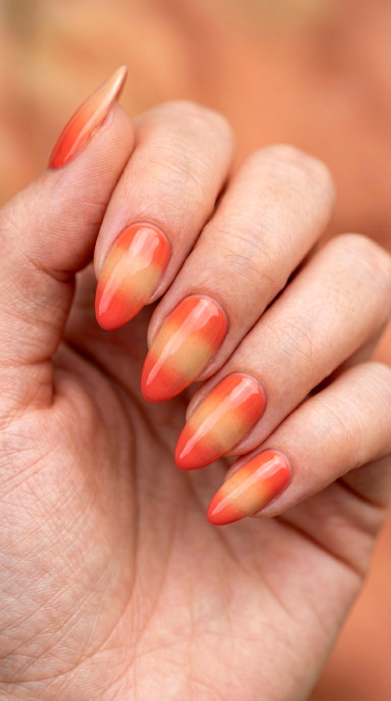 Soft Coral Sunset Mix - 23 Soft Spring Ombre Nails