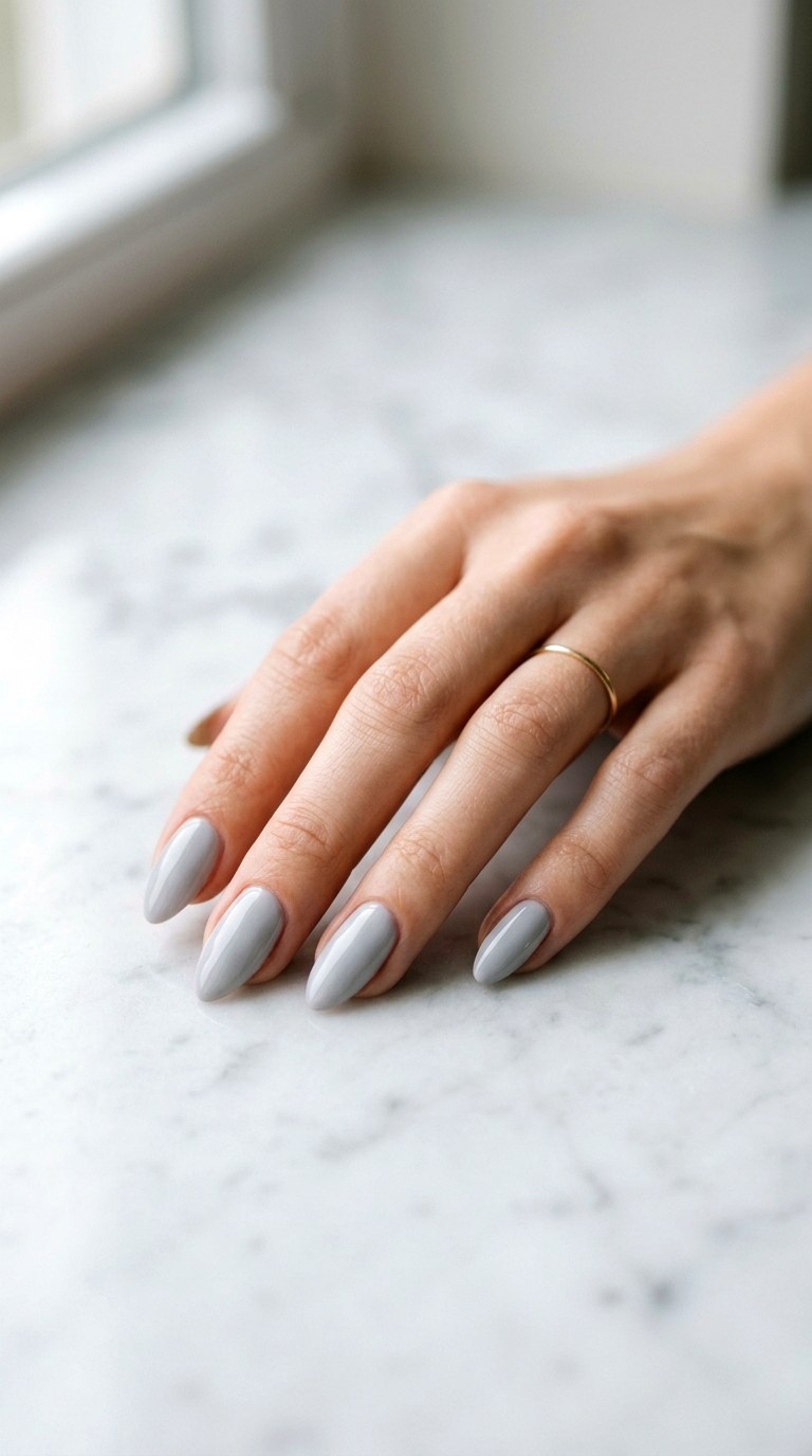 Soft Gray Nails - 25 Minimalist Spring Nails That Look Elegant and Trendy