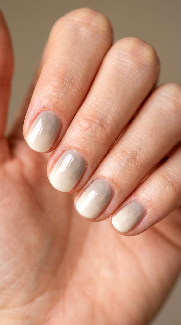 Soft Greige Watercolor - 25 Elegant Spring Ombre Nails