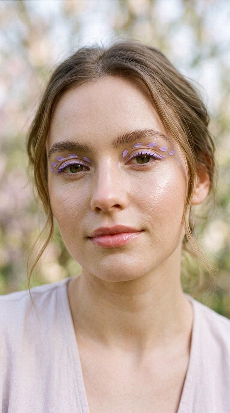 Soft Lavender Floating Petal Liner - 22 Floating Petal Spring Eyeliner Dreamy Detached Shapes Inspired by Blooming Garden Energy