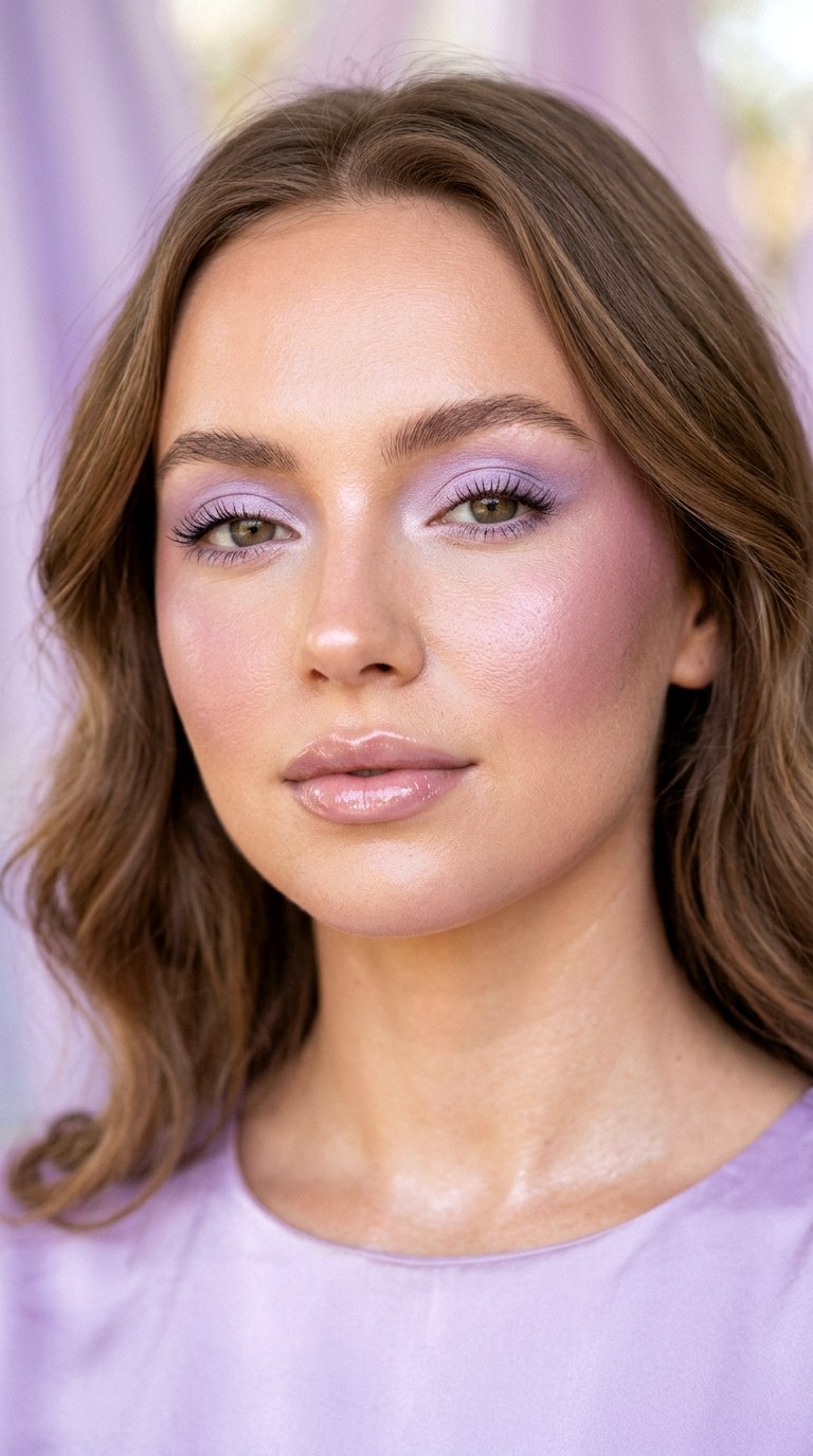 Soft Lavender Monochrome Glam - 29 Lavender Dream Spring Makeup
