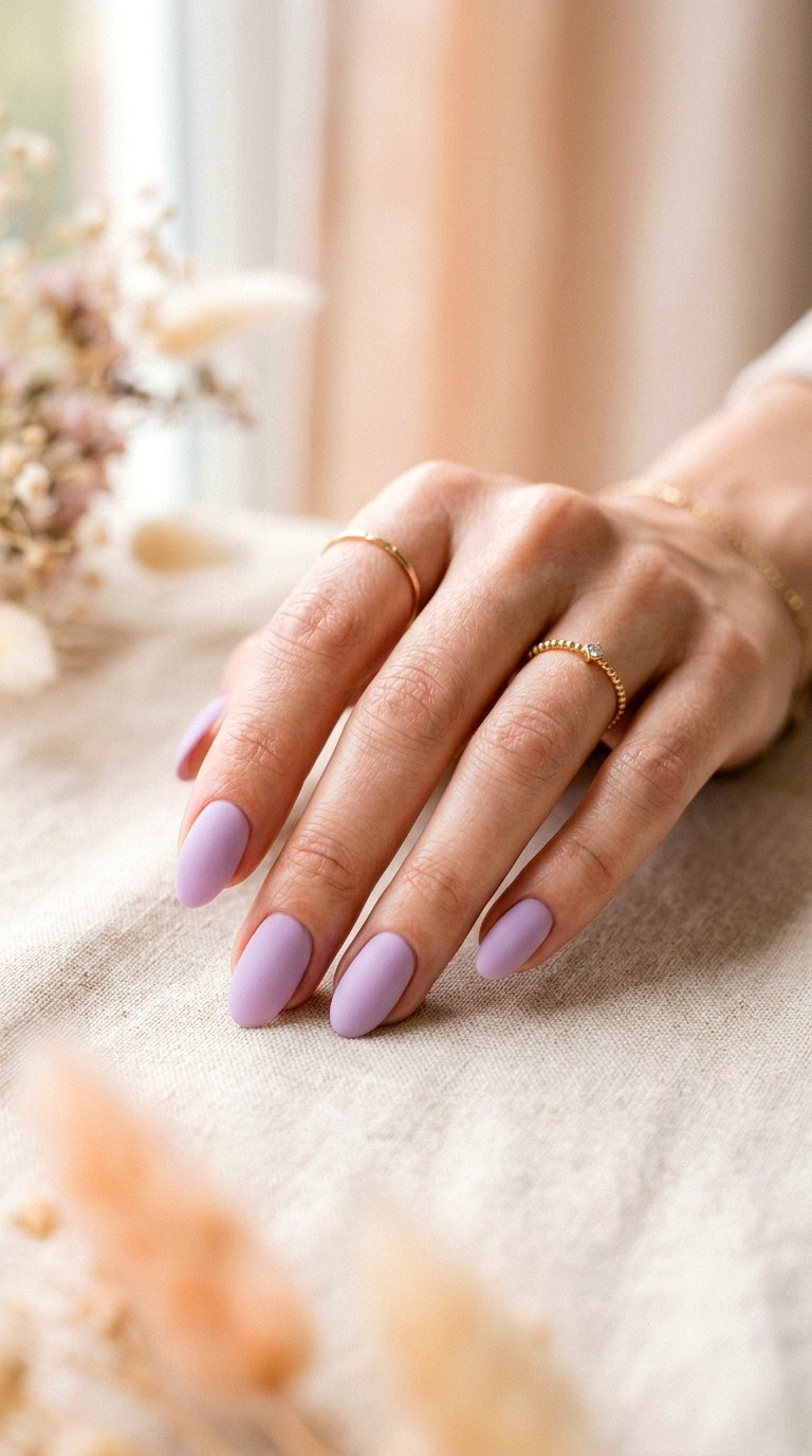 Soft Lilac Matte Nails - 25 Soft Pastel Spring Nail Designs That Feel Like Sunshine