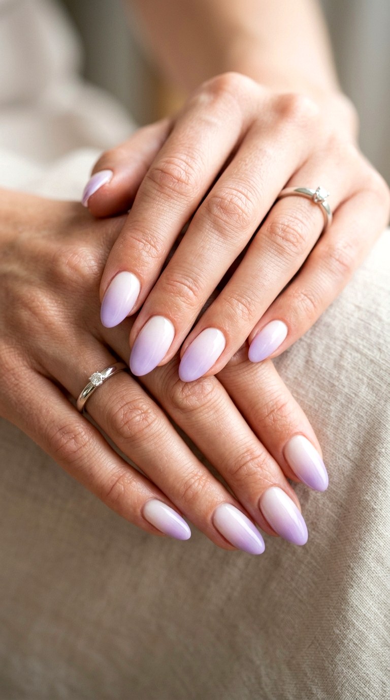 Soft Lilac Ombre Acrylics - 24 Fresh Spring Acrylic Nails
