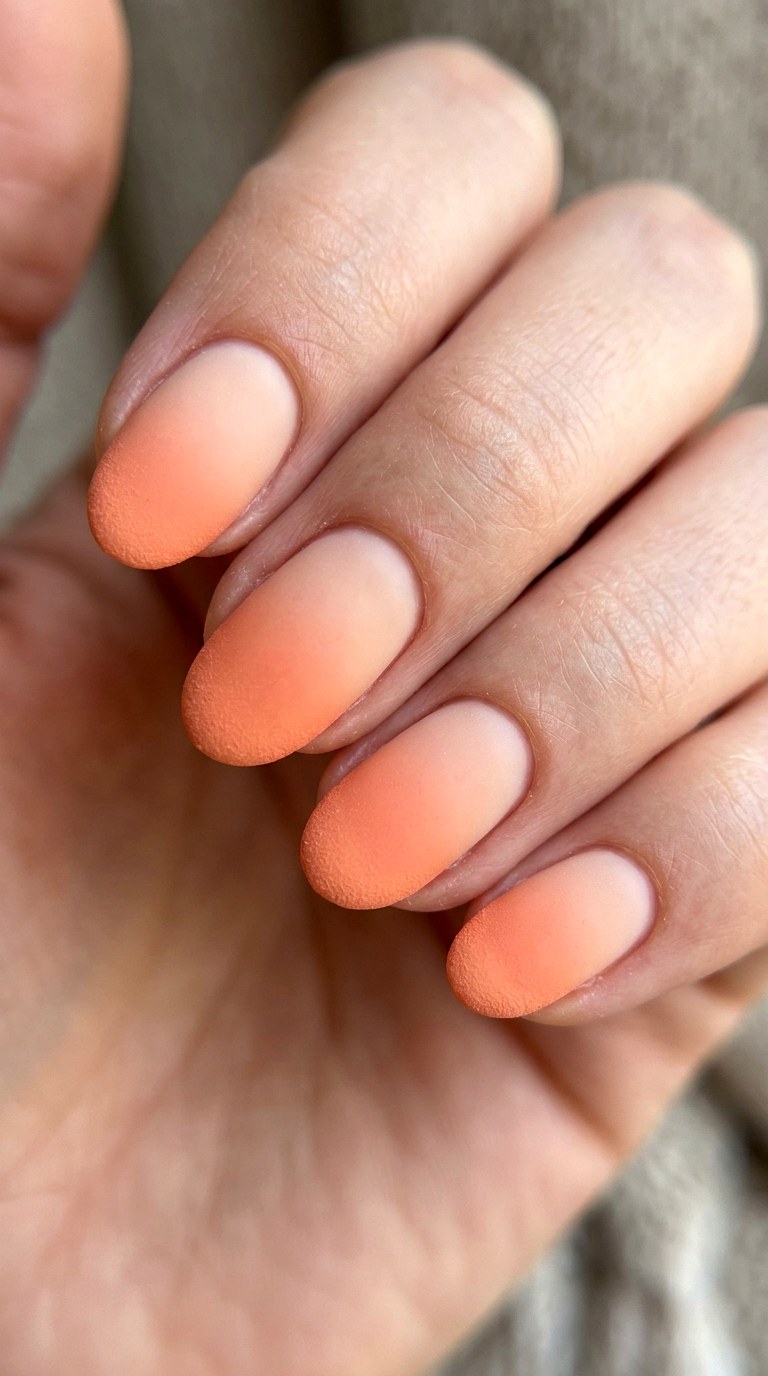 Soft Matte Coral Gradient - 26 Matte Spring Acrylic Nails