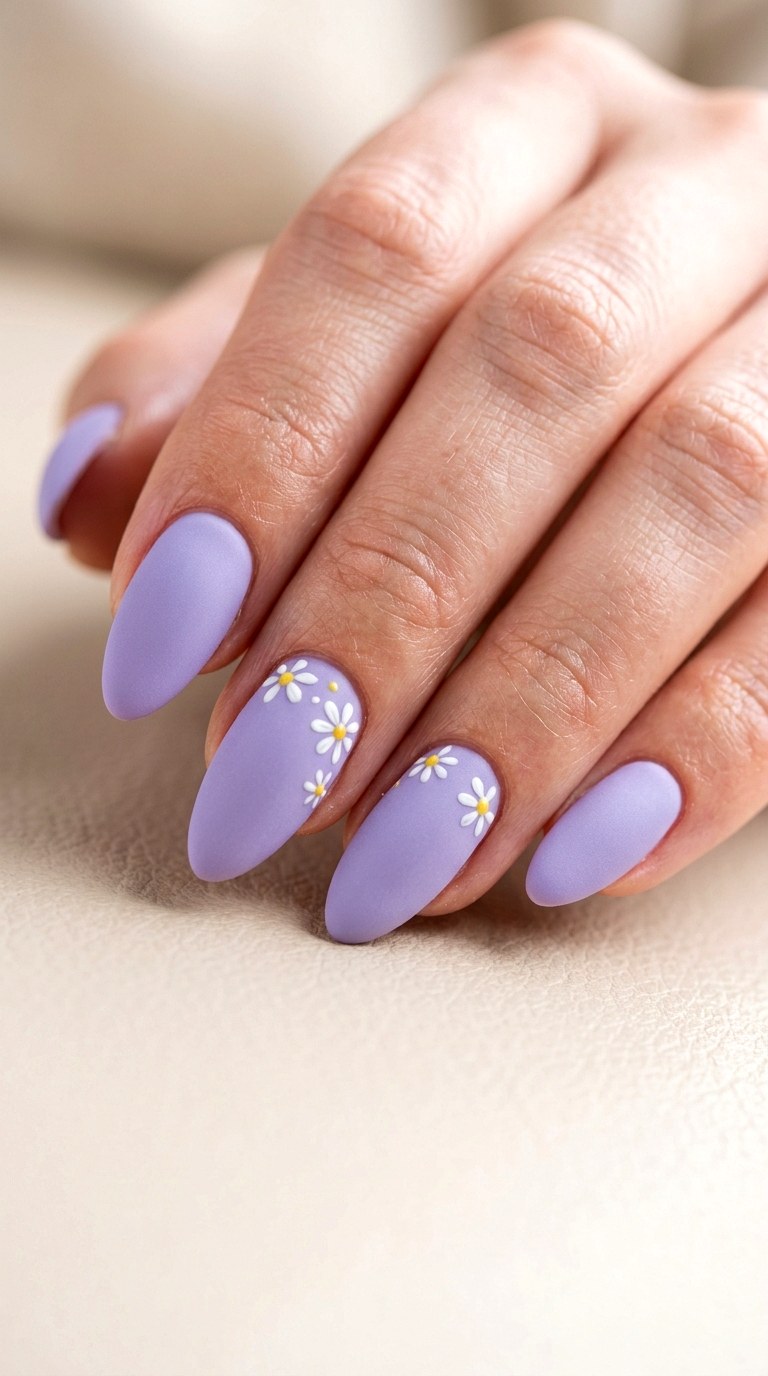 Soft Matte Lavender Field - 26 Matte Spring Acrylic Nails