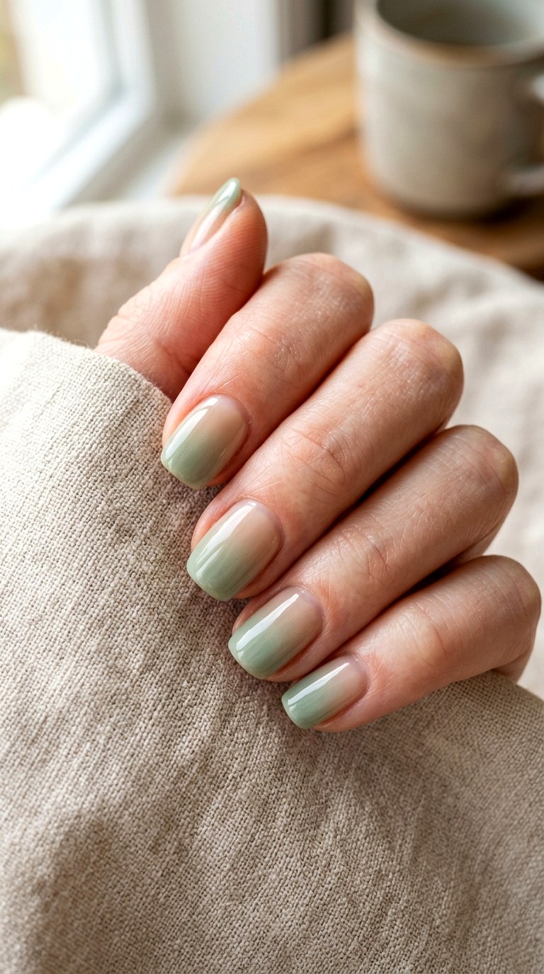 Soft Mint to Sheer Nude - 24 Light Spring Ombre Nails