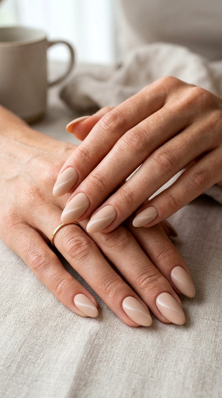Soft Nude Matte Cat Eye Nails - 22 Summer Minimal Matte Cat Eye Nails Ideas