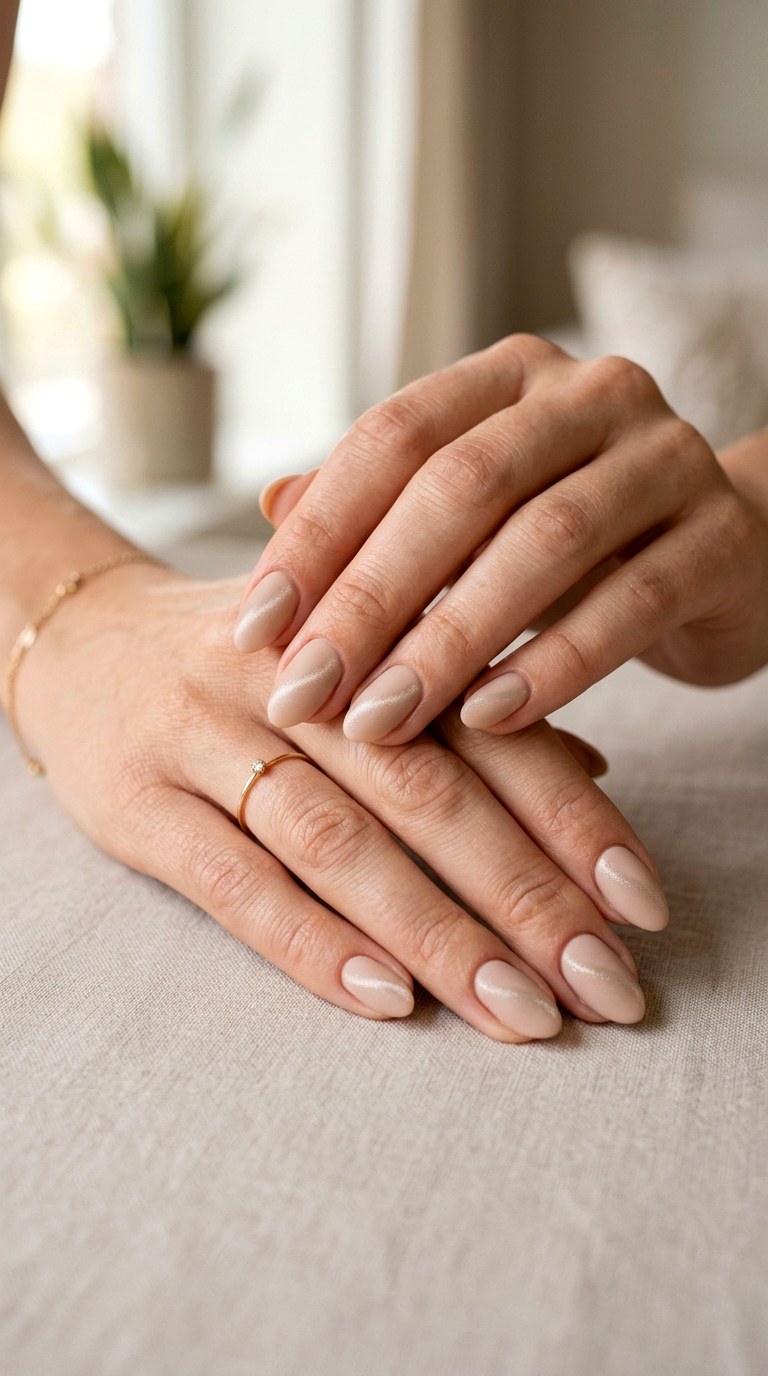 Soft Nude Matte Cat Eye Nails - 20 Spring Minimal Matte Cat Eye Nails Ideas