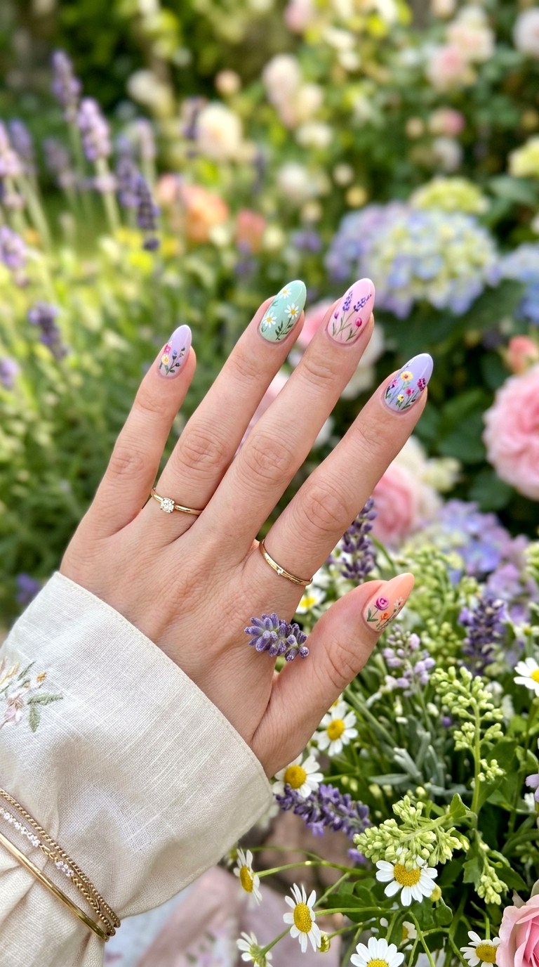 Soft Pastel Floral Nails - 30 Floral Spring Nail Designs That Are Perfect for the Season