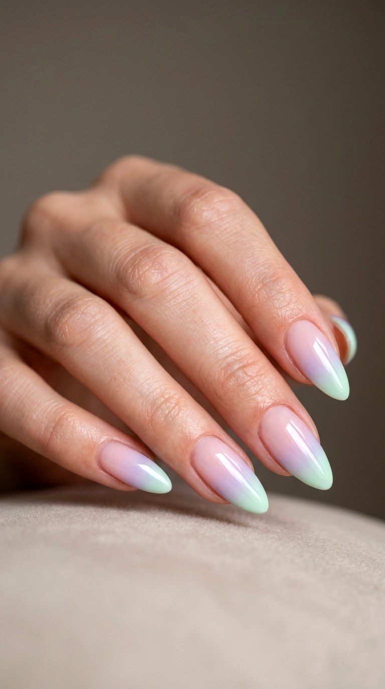 Soft Pastel Ombre French Tips - 27 Charming Spring Acrylic Nails