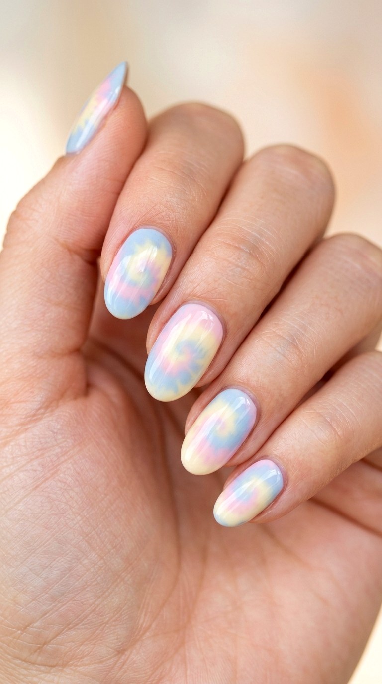 Soft Pastel Tie Dye - 29 Subtle Spring Multicolor Nails
