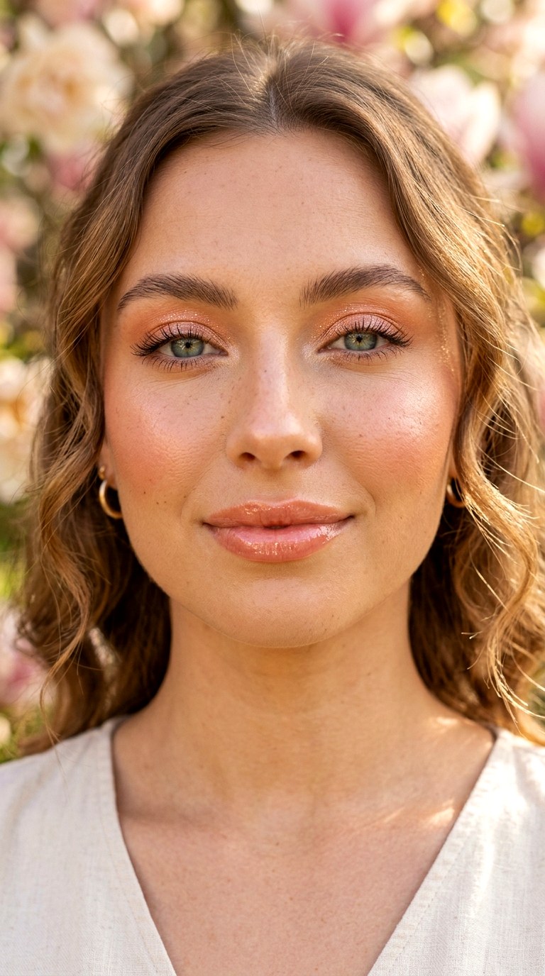 Soft Peach Glow Makeup - 25 Ethereal Glow Makeup Look Ideas Trending in 2026