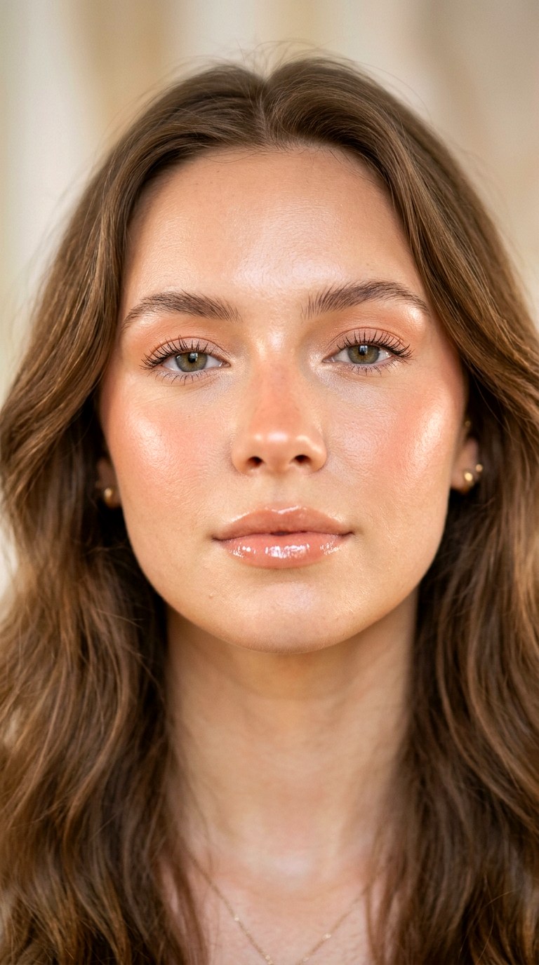 Soft Peach Glow Makeup - 22 Clean Radiant Face Makeup Trend