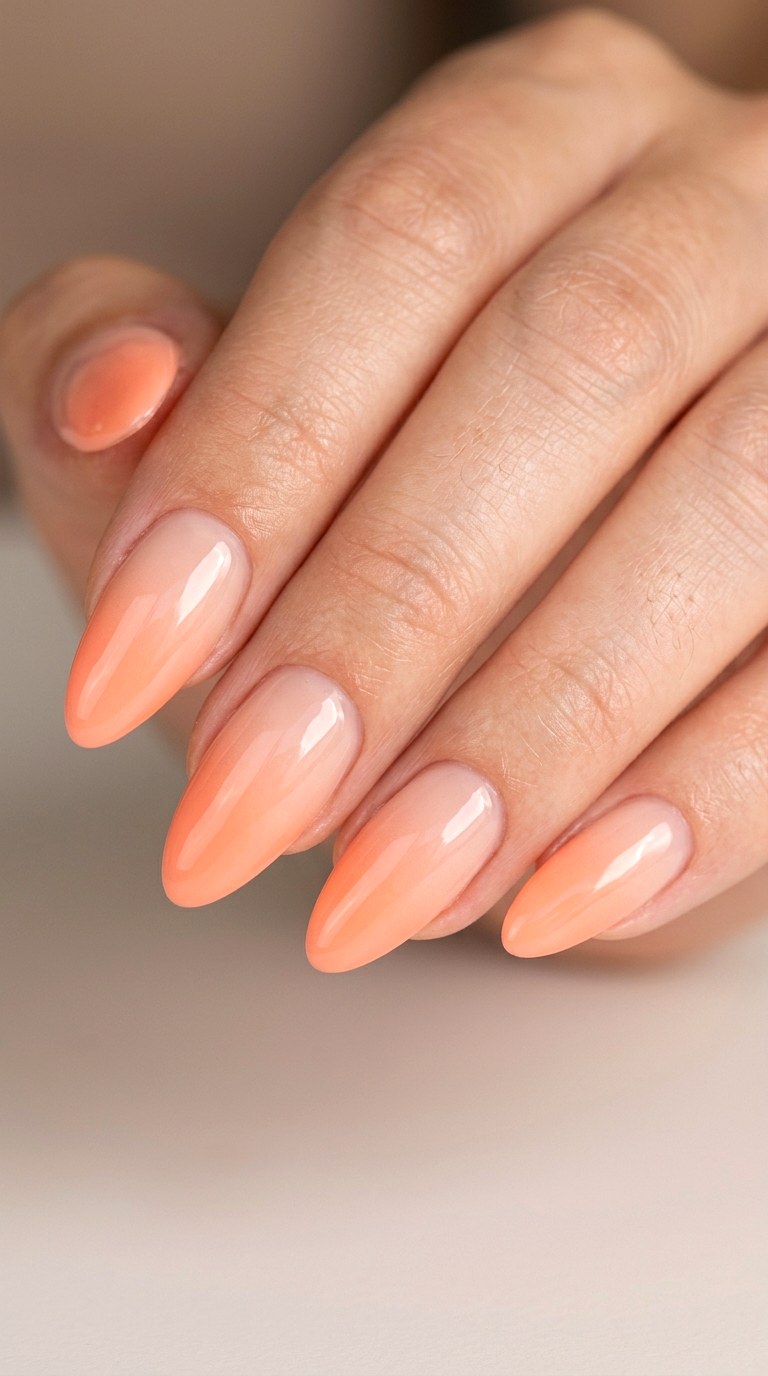 Soft Peach Ombre - 30 Professional Spring Acrylic Nails
