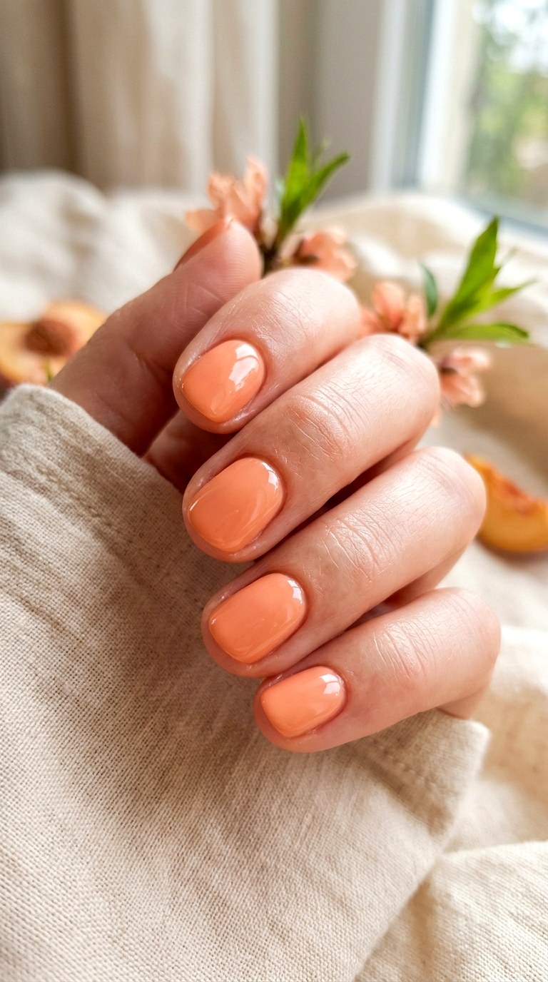 Soft Peach Petal Shine - 30 Vibrant Spring Color Street Nails