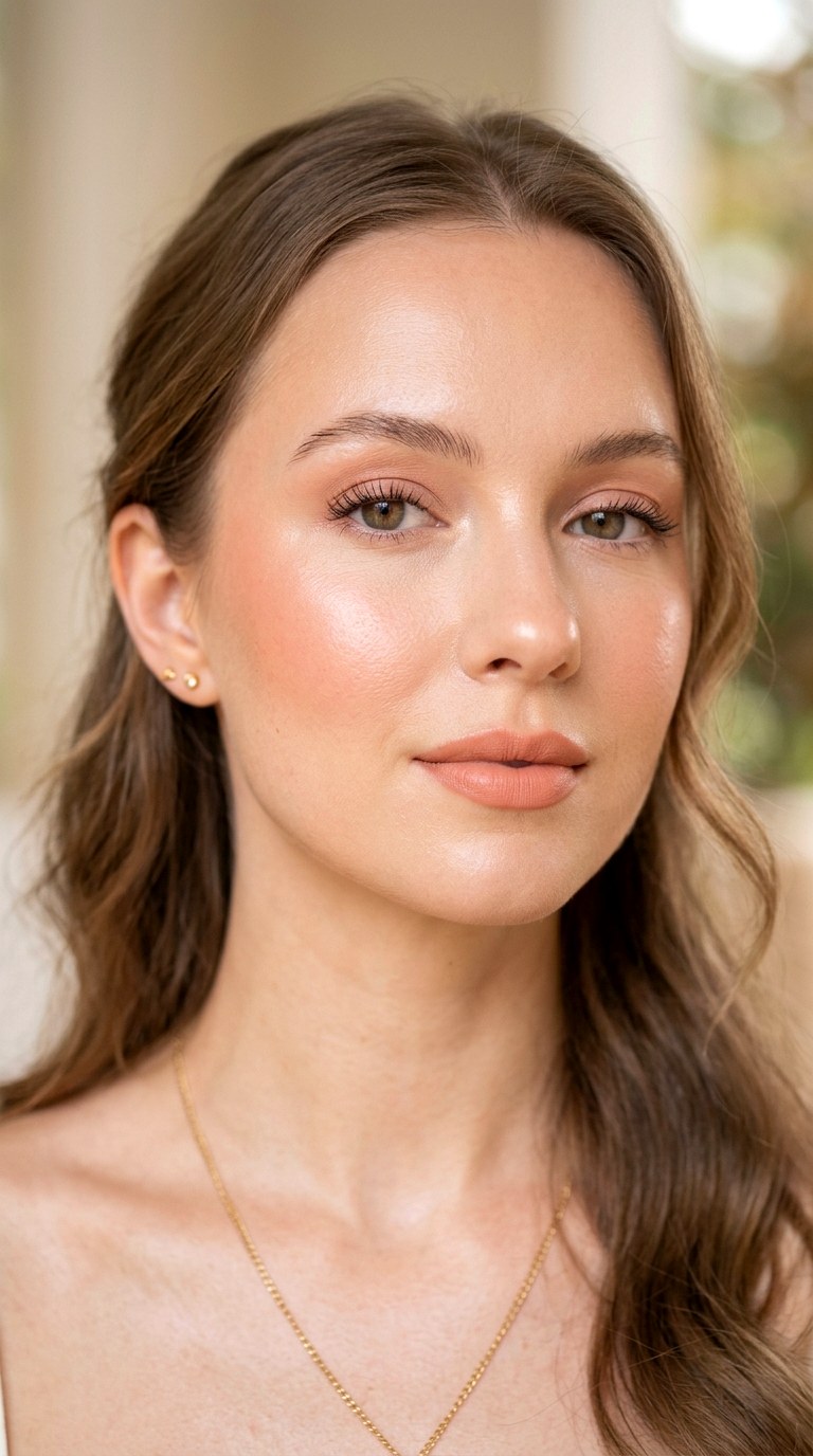 Soft Peach Satin Skin Look - 25 Peach Fuzz Fresh Face Glam