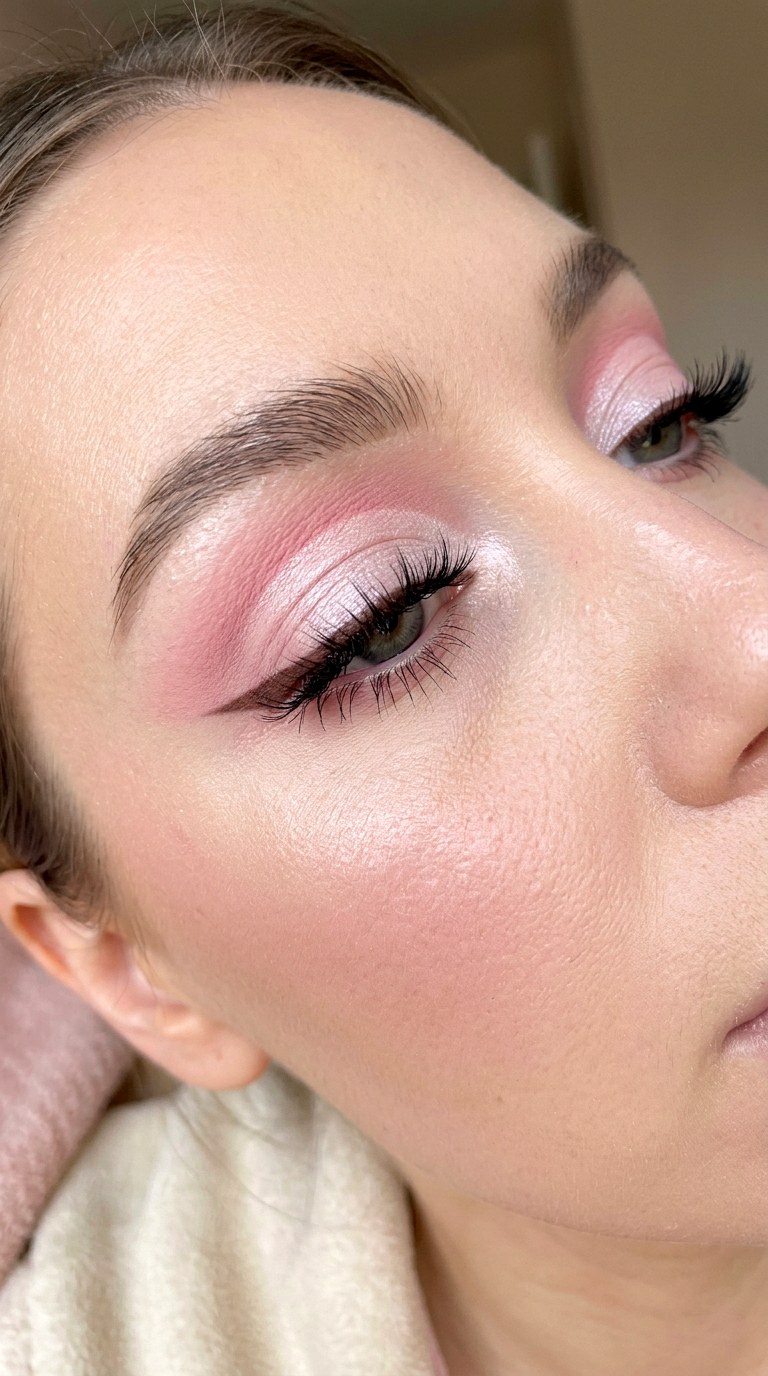Soft Pink Cut Crease - 23 Strawberry Milk Pink Eye Makeup Trend Ideas for 2026