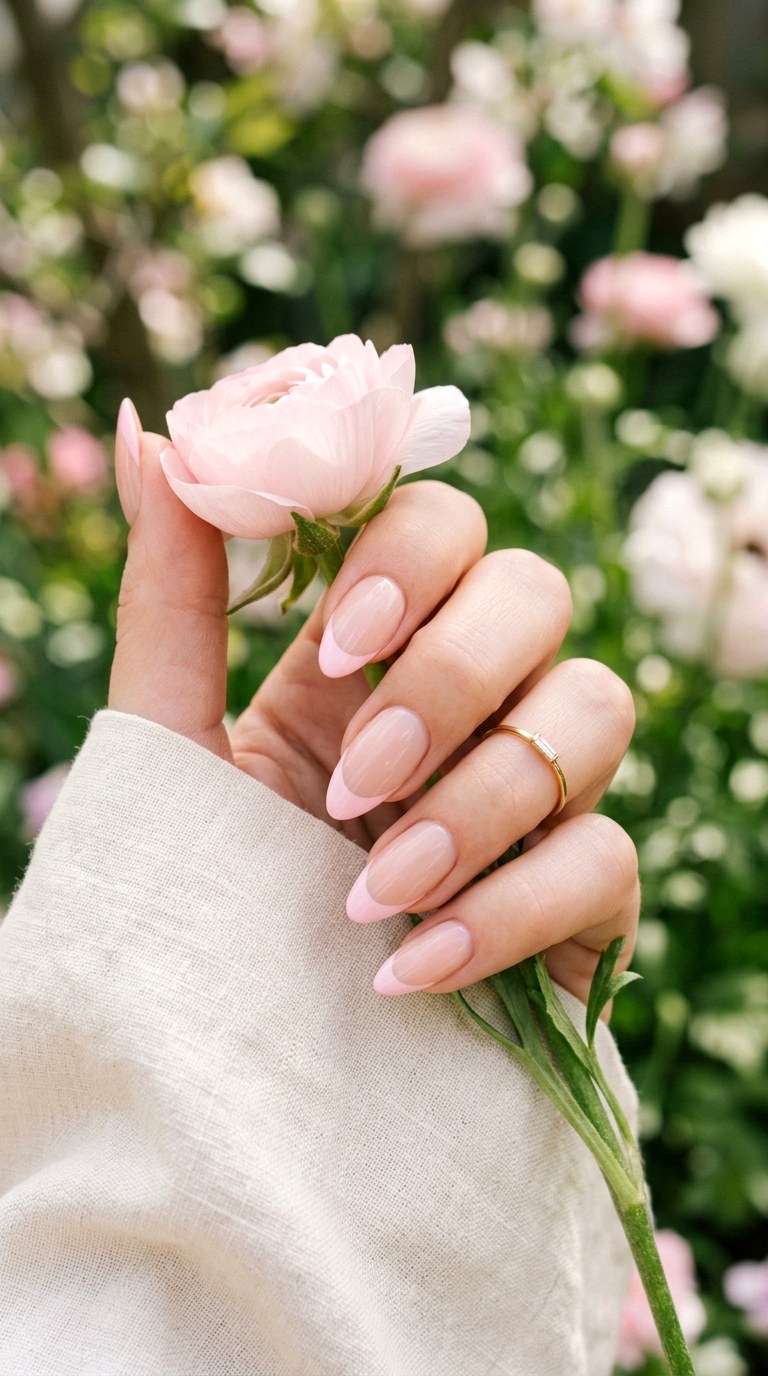 Soft Pink French Tips - 22 Cute Spring Nail Ideas for a Fresh Seasonal Manicure