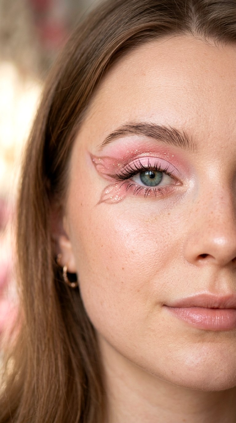 Soft Pink Romantic Flutter - 27 Butterfly Pastel Eye Makeup