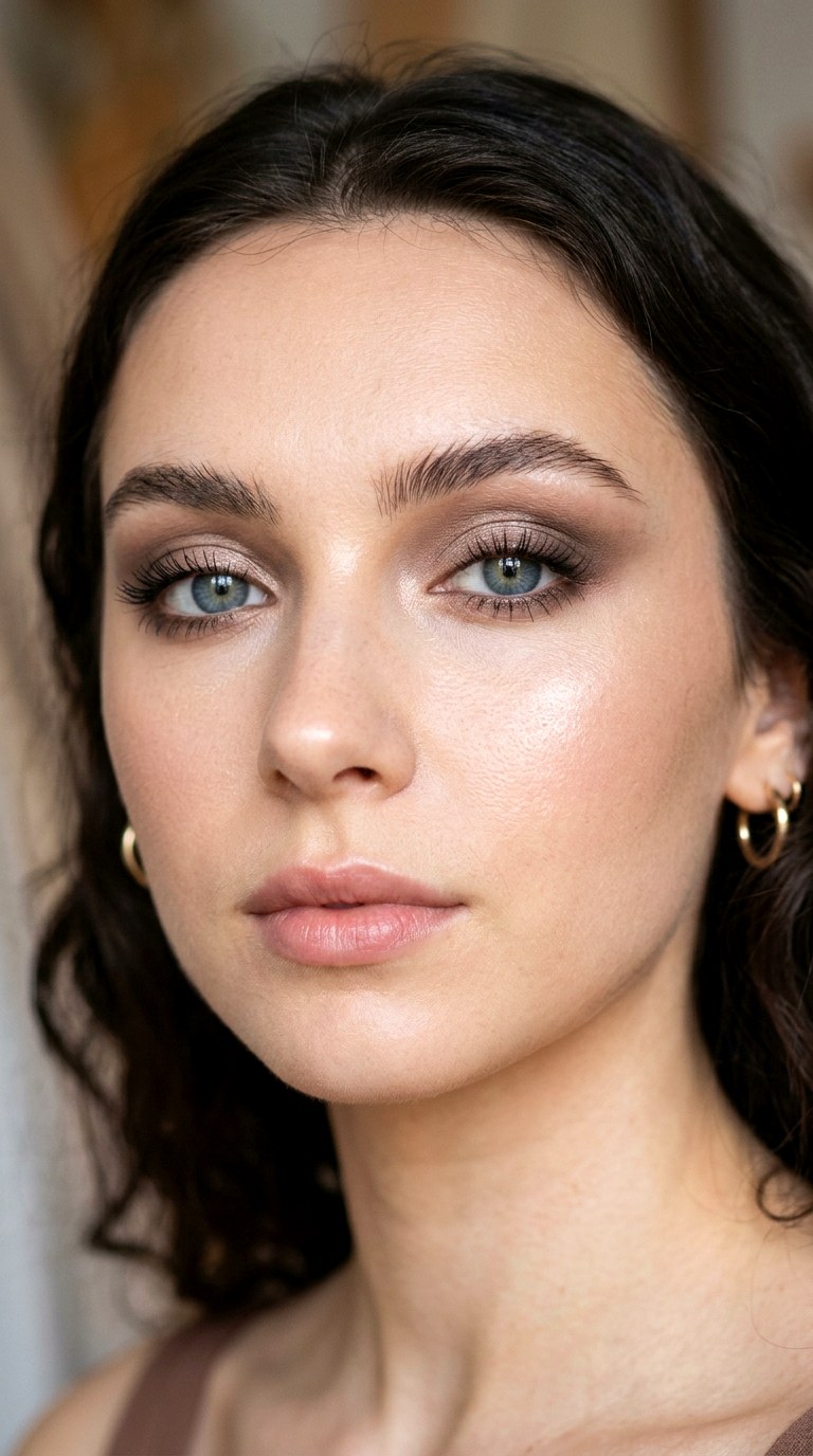 Soft Smokey Glass Eye Glam - 20 Glass Skin Full Glam Makeup Trends Everyone Loves