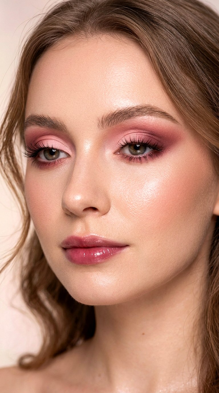 Soft Strawberry Ombre Eyeshadow - 23 Strawberry Milk Pink Eye Makeup Trend Ideas for 2026