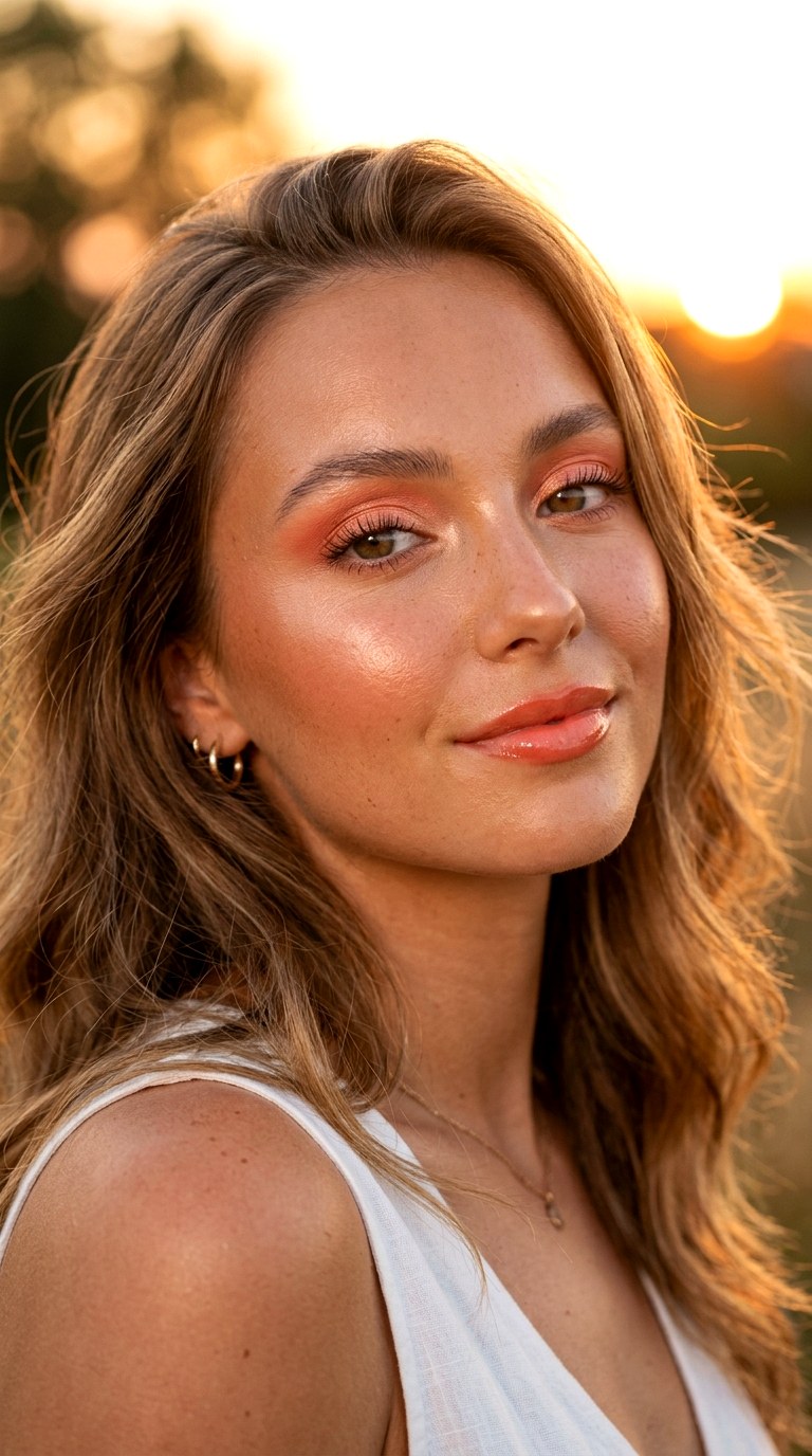 Soft Sunset Glow Makeup - 25 Ethereal Glow Makeup Look Ideas Trending in 2026