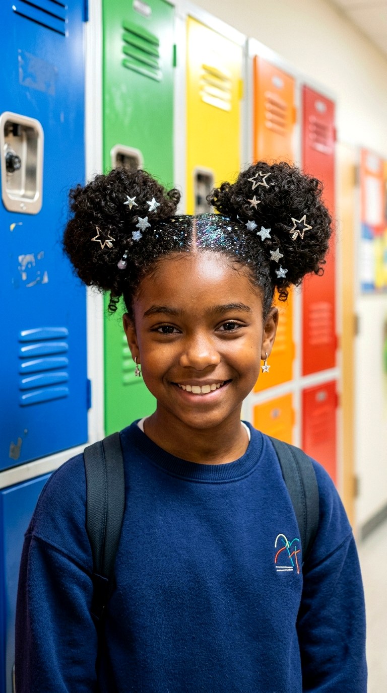 Space Buns - 26 hairstyles for school