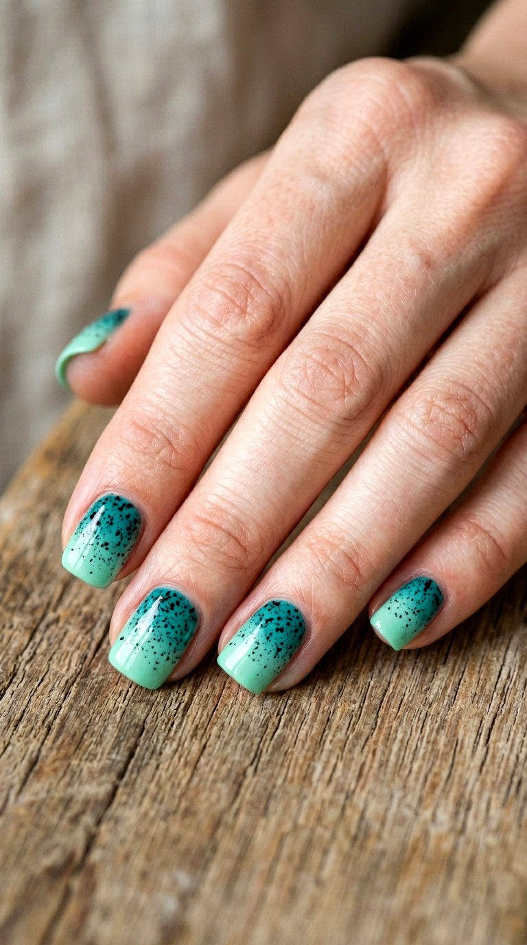 Speckled Robins Egg Ombre - 24 Light Spring Ombre Nails