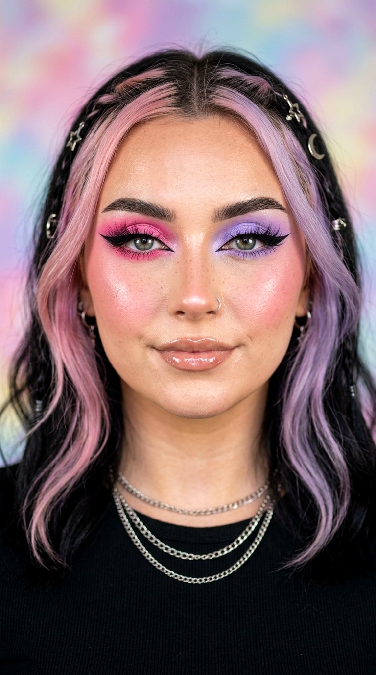 Split Color E Girl Makeup - 29 e girl makeup