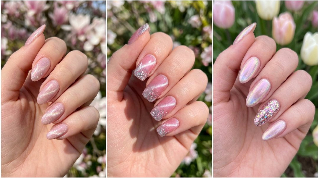 Spring Blush Cat Eye Nails