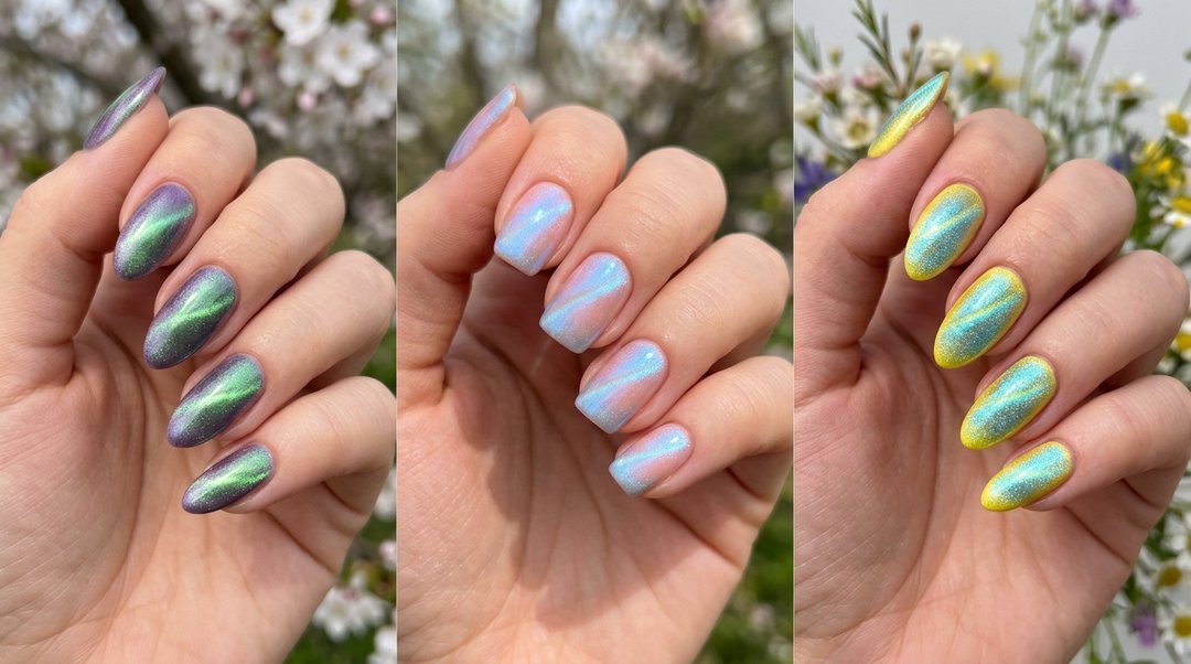 Spring Dual Tone Cat Eye Nails