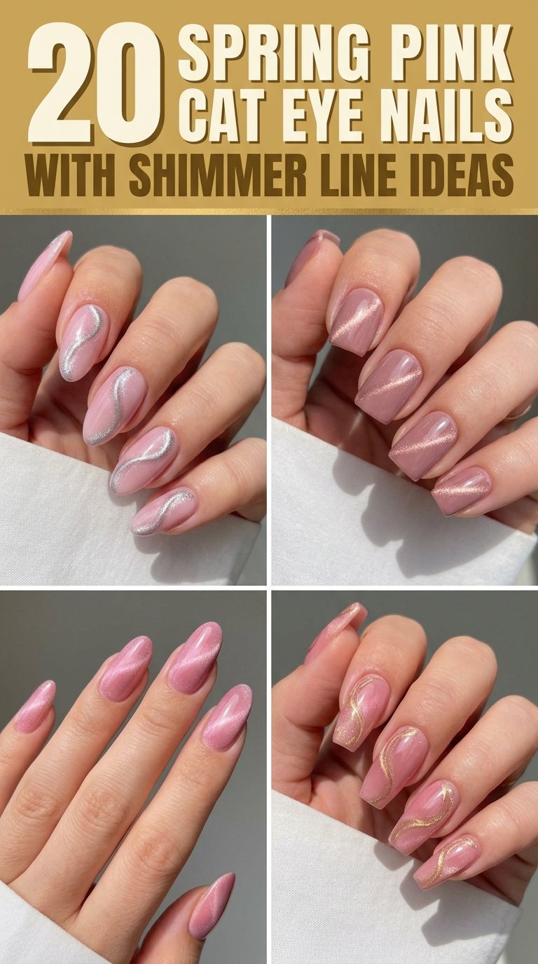 Spring Pink Cat Eye Nails