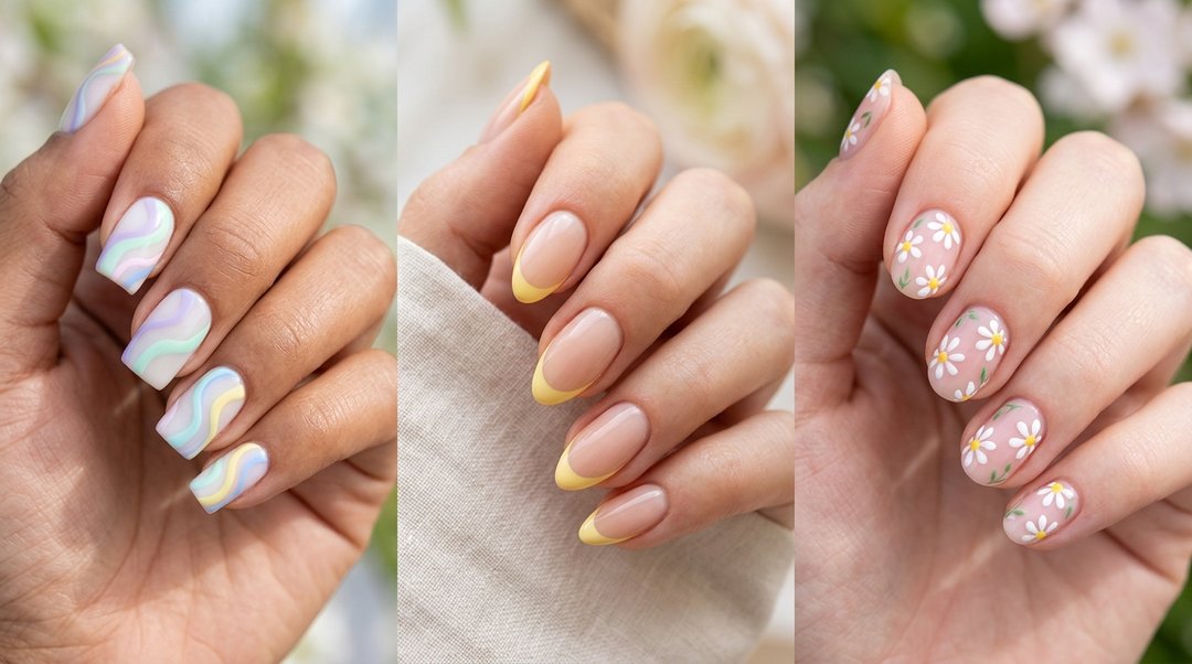 Spring nail art collage