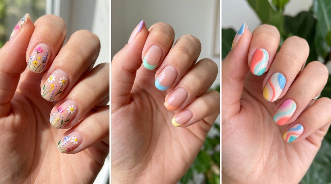 Spring nail art collage