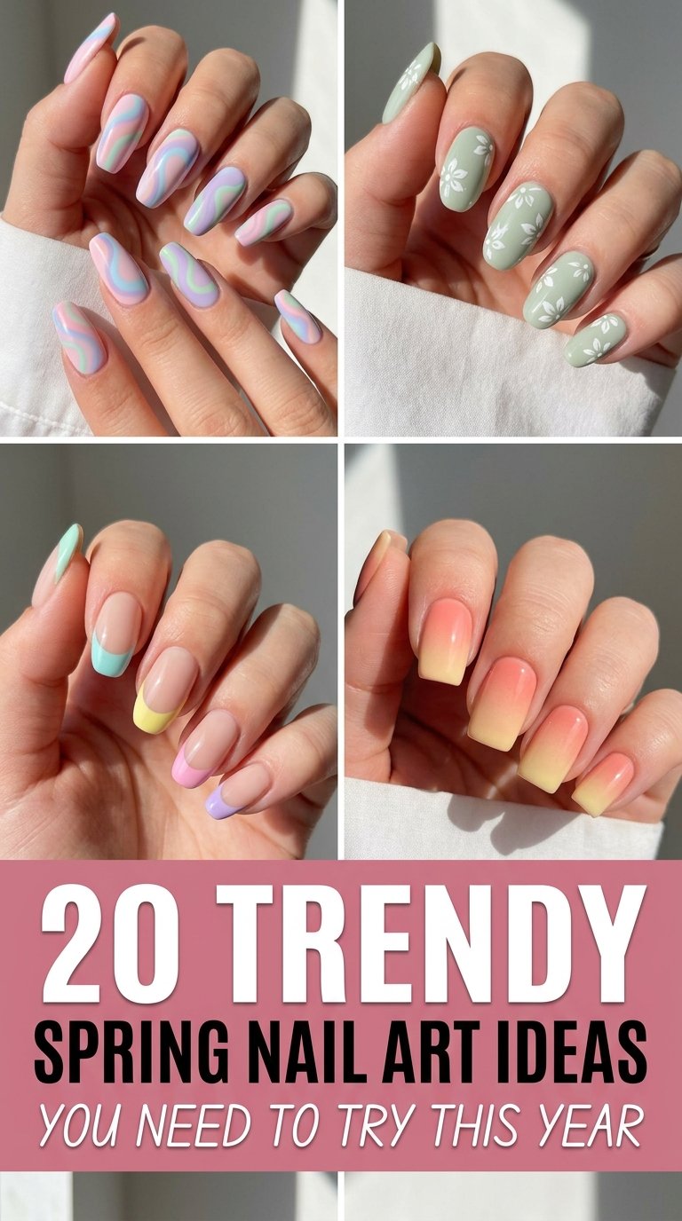 Spring nail art ideas collage