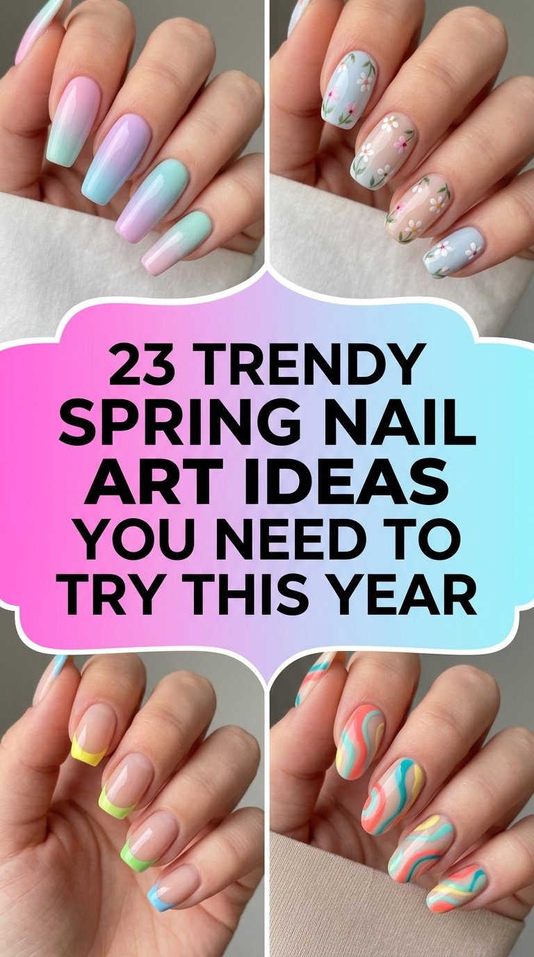 Spring nail art ideas collage