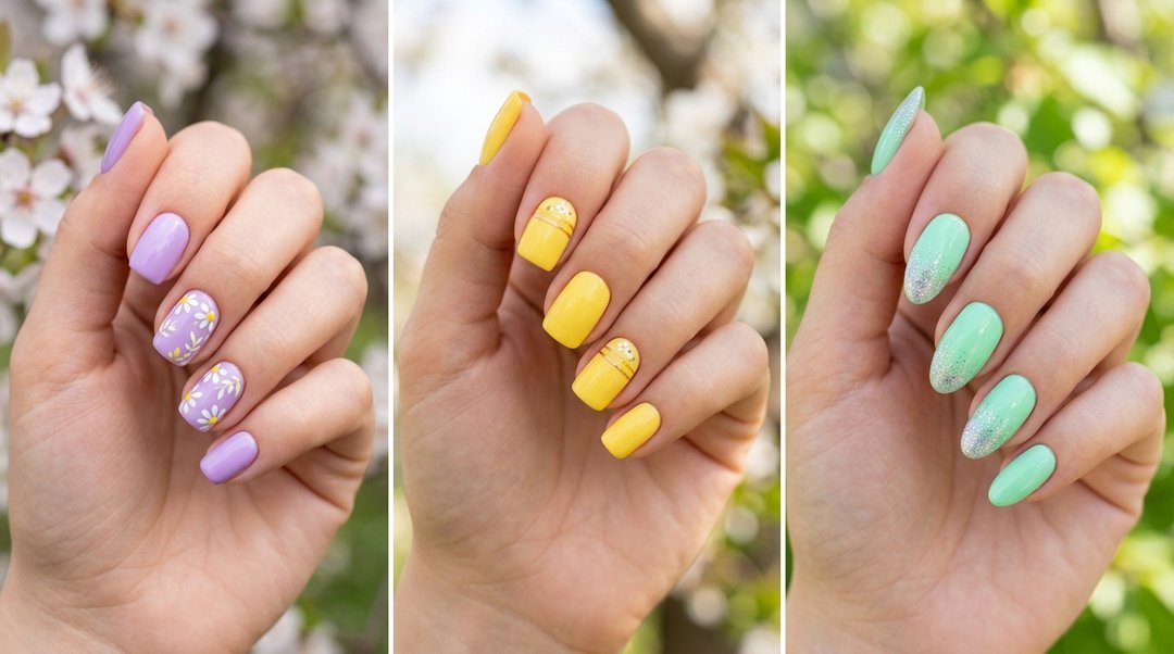 Spring nail colors collage