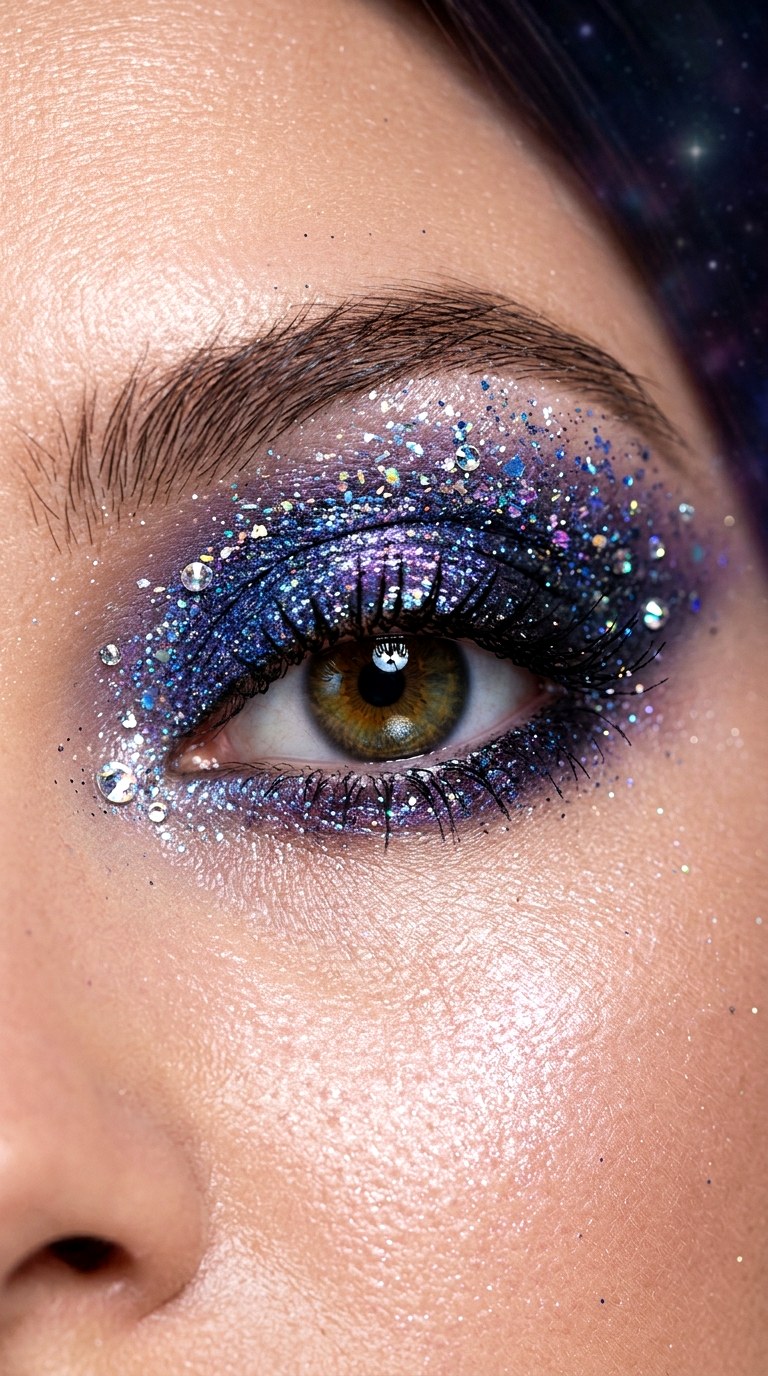 Starlight Reflective Glitter Eyes - 24 Holographic Sparkle Eye Makeup for Night Parties