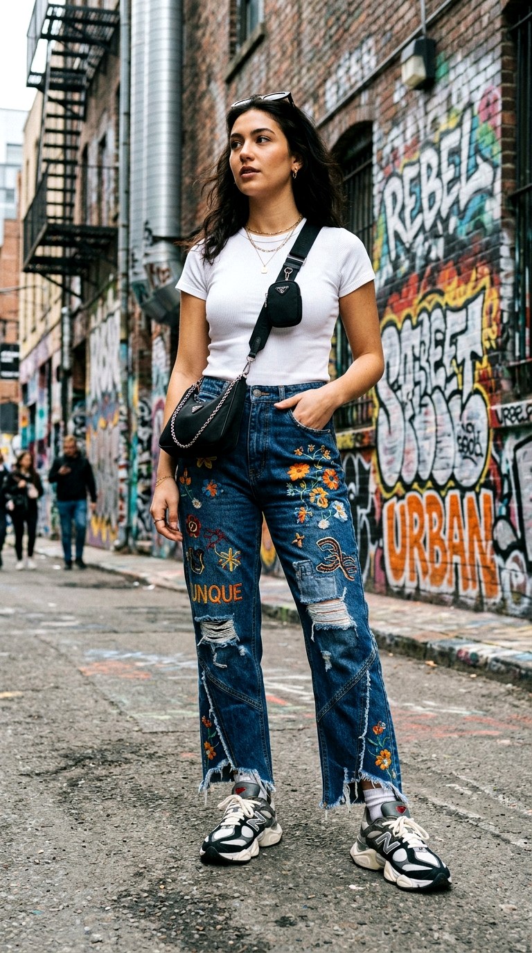 Statement Jeans with Simple Tops - 21 Stunning Spring Outfit Ideas 2026 Every Stylish Girl Will Be Wearing