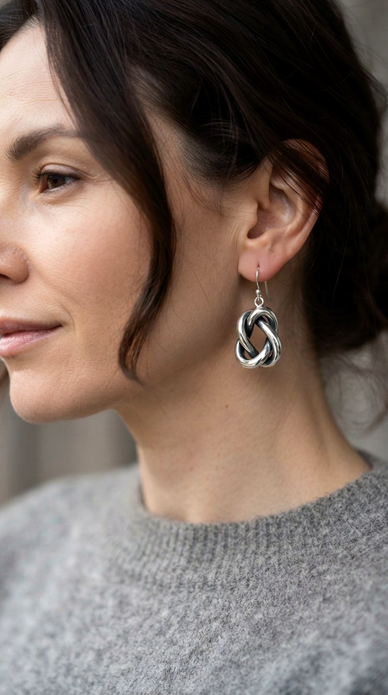 Sterling Silver Abstract Knots Earrings - 30 classy earrings