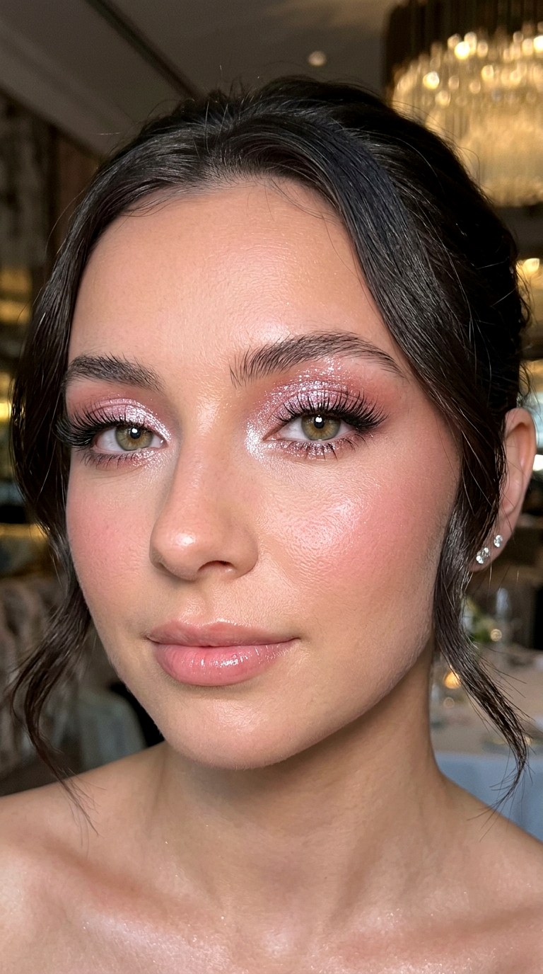 Strawberry Frost Shimmer Eyes - 23 Strawberry Milk Pink Eye Makeup Trend Ideas for 2026