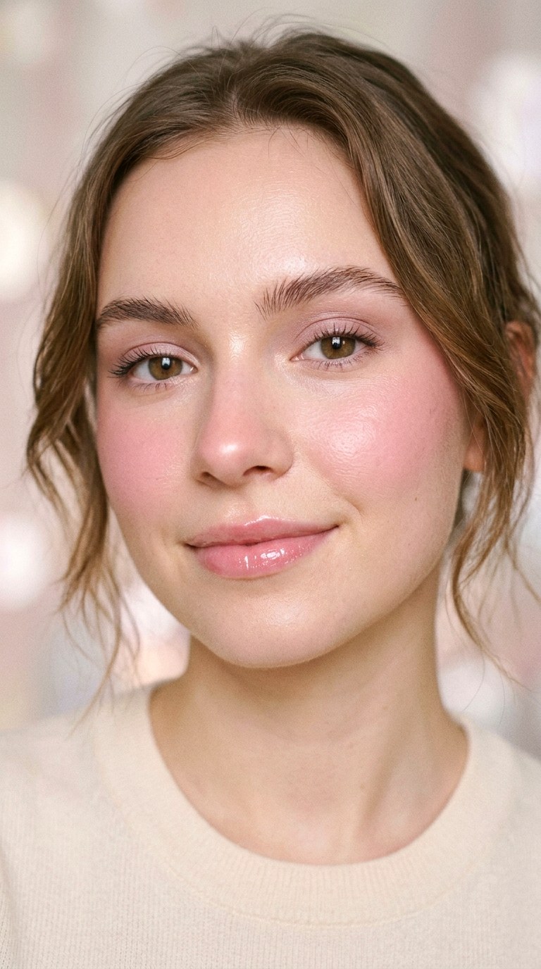 Strawberry Milk Blush Look - 28 Airbrushed Blush Makeup Trend