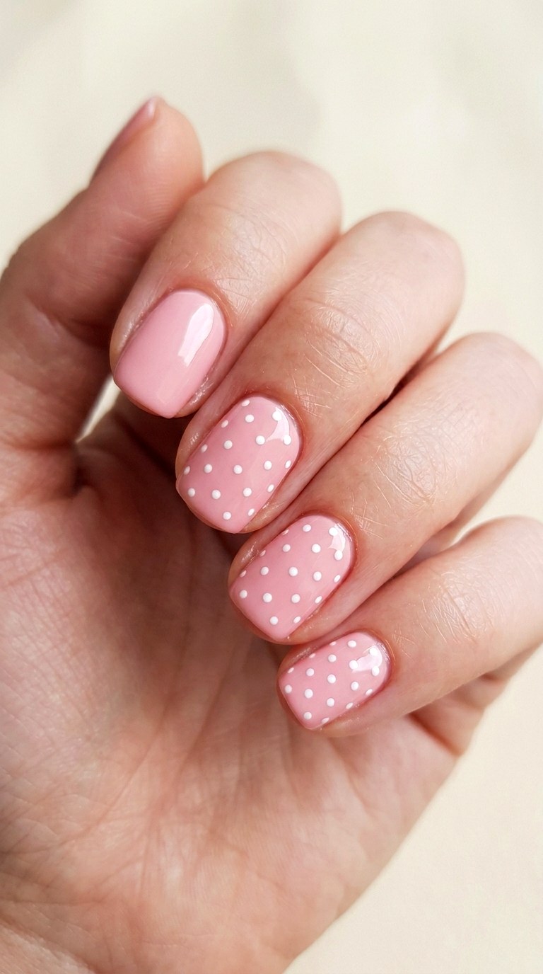 Strawberry Milk and Polkadots - 27 Cute Spring Color Street Nails