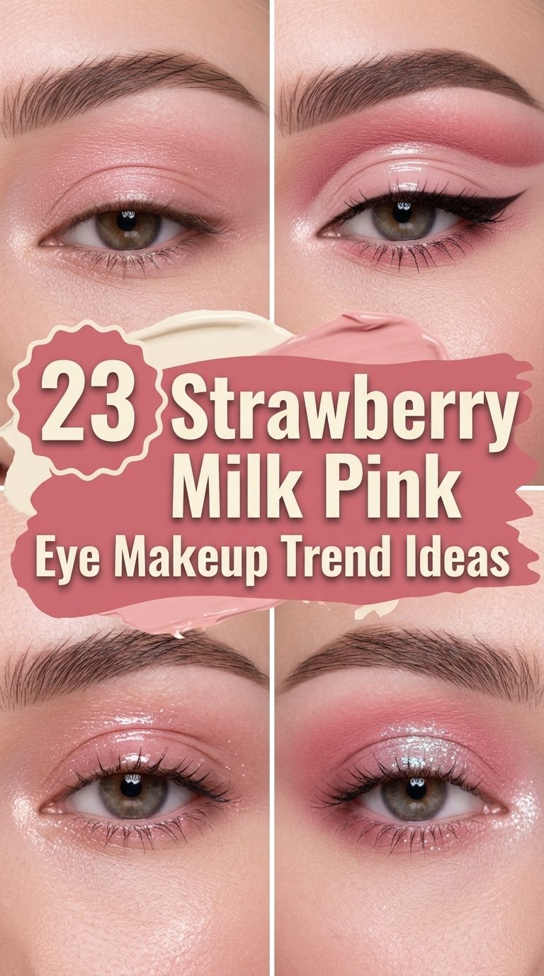 Strawberry Milk Pink Eye Makeup