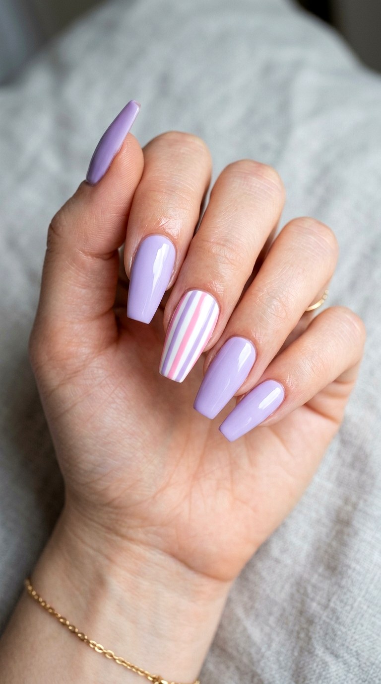 Striped Candy Cane Accents - 21 Long-Lasting Spring Color Street Nails