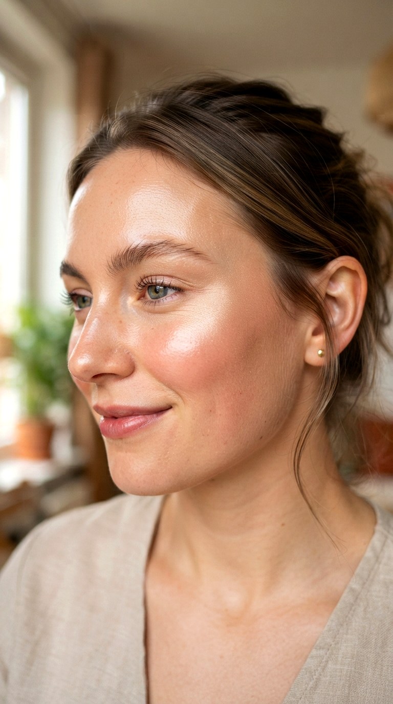 Subtle Highlight Simple Natural Makeup With Soft Champagne Glow - 30 simple natural makeup